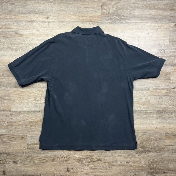 Vintage Joseph Abboud Polo T-Shirt Black Solid Short Sleeve Casual Cotton Mens - Picture 8 of 8